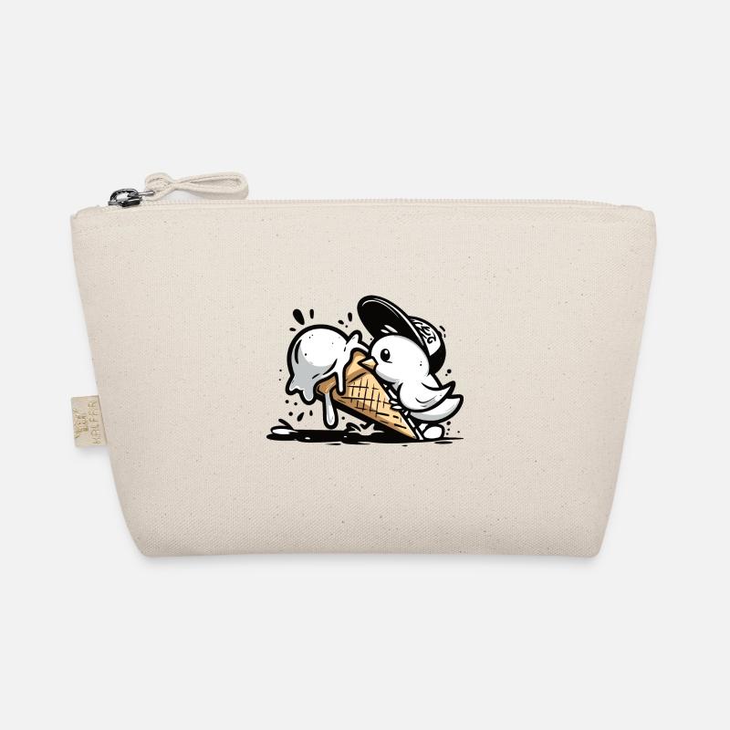 Cool seagull with cap in ice rush Organic Pouch