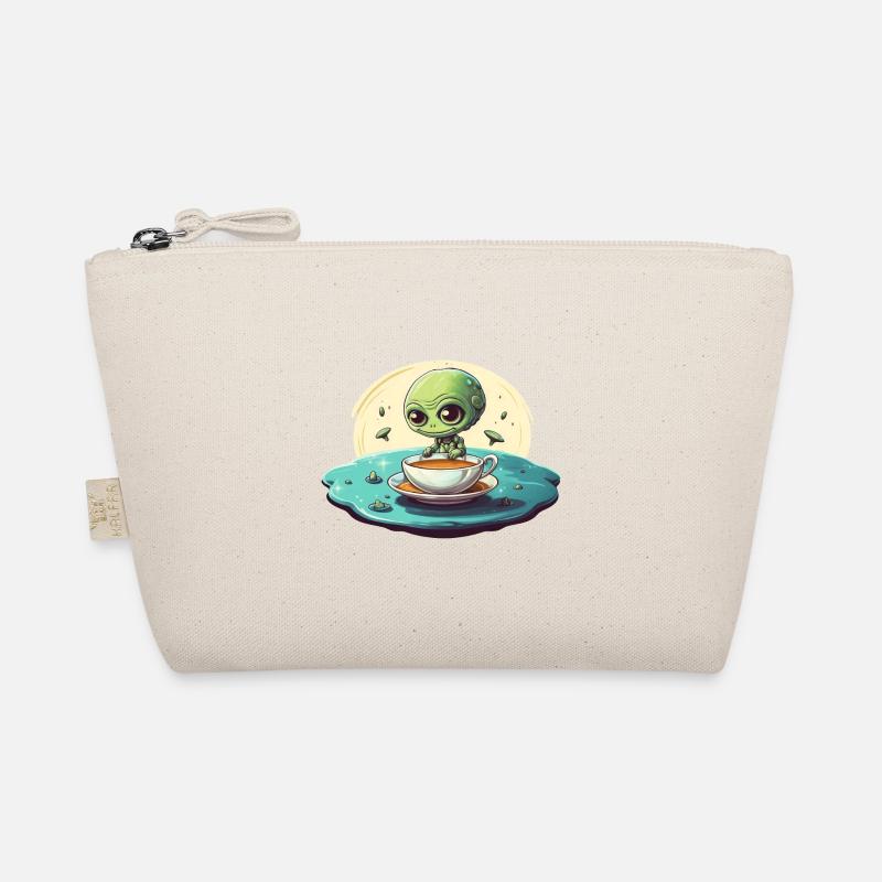 grünes alien kaffee kaffeetrinker Bio-Täschchen