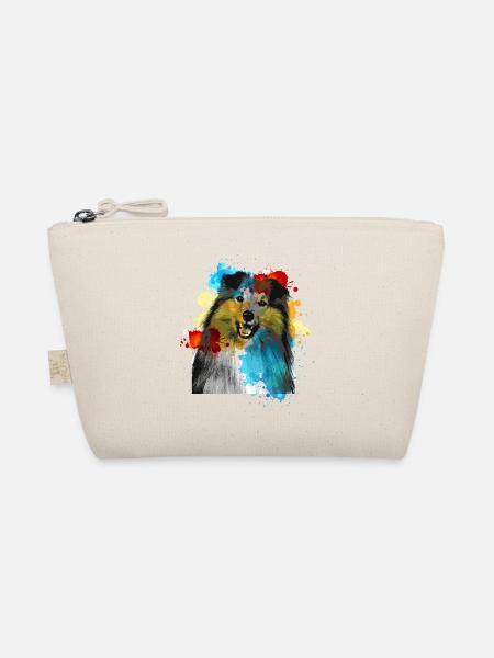 Sheltie Watercolors Colorful - Organic Pouch - nature - Front