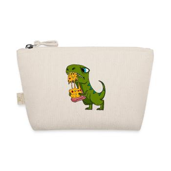 Dino Dinosaurier Pizza Fast Food Essen Geschenk - Bio-Täschchen - Natur - Vorne