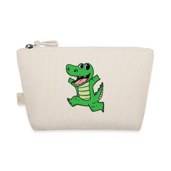 Crocodile cute happy funny - Organic Pouch - nature - Front
