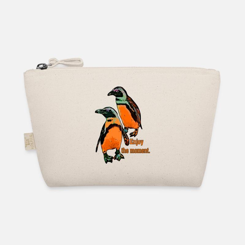 Pinguin orange - Bio-Täschchen - Natur