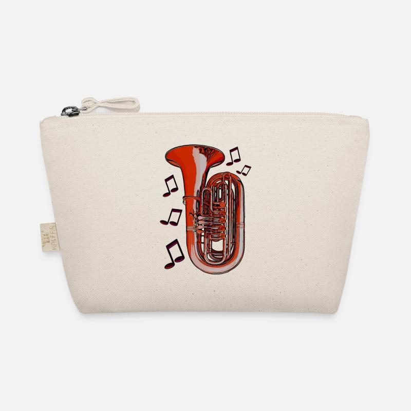 Tuba Noten orange - Bio-Täschchen - Natur