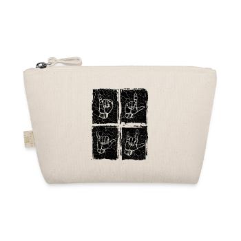 I LOVE YOU - Design with German sign language - Organic Pouch - nature - Front