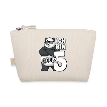 5. Geburtstag Junge 5 Jahre Panda Ich bin coole 5 - Bio-Täschchen - Natur - Vorne