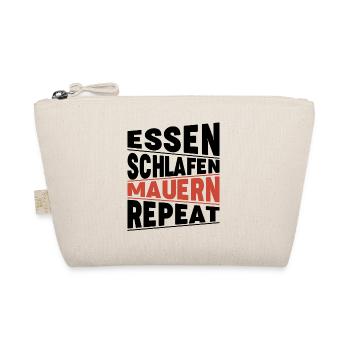 Essen schlafen Mauern Repeat - Bio-Täschchen - Natur - Vorne