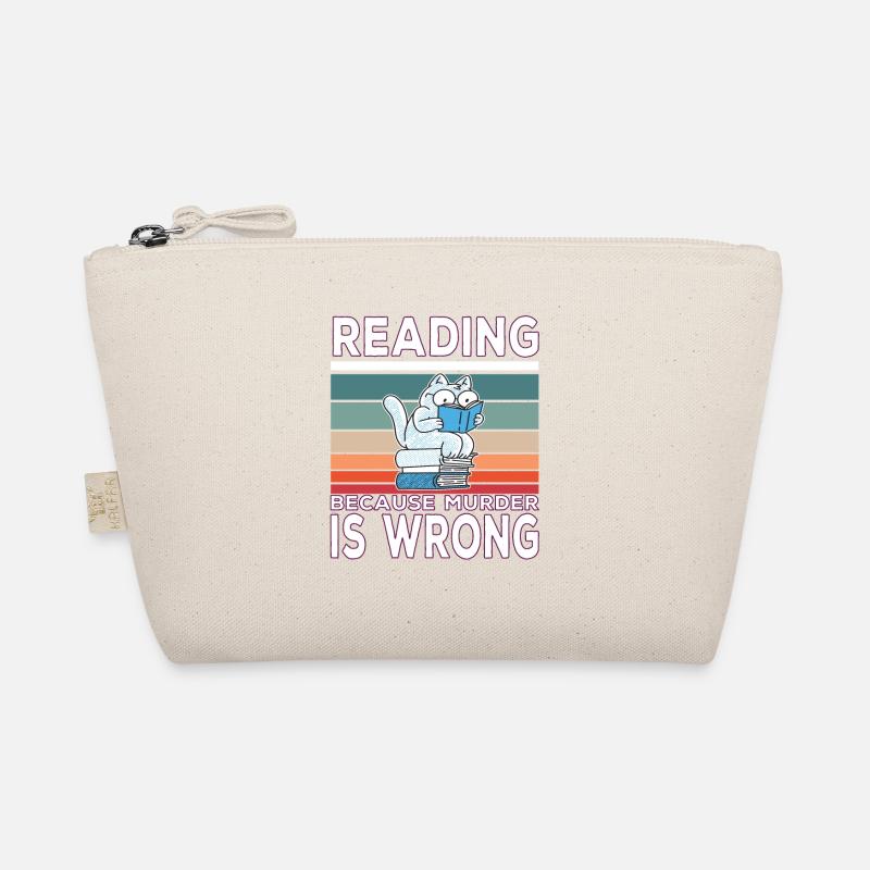 Reading because murder is wrong Buchleser Spruch Organic Pouch