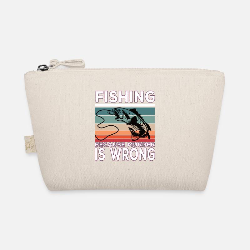 Fishing because Murder is wrong Fischen Spruch Bio-Täschchen