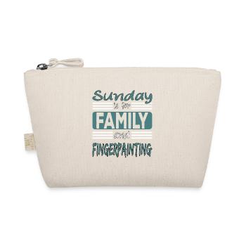 Sunday is for family and Fingerpainting Spruch - Bio-Täschchen - Natur - Vorne