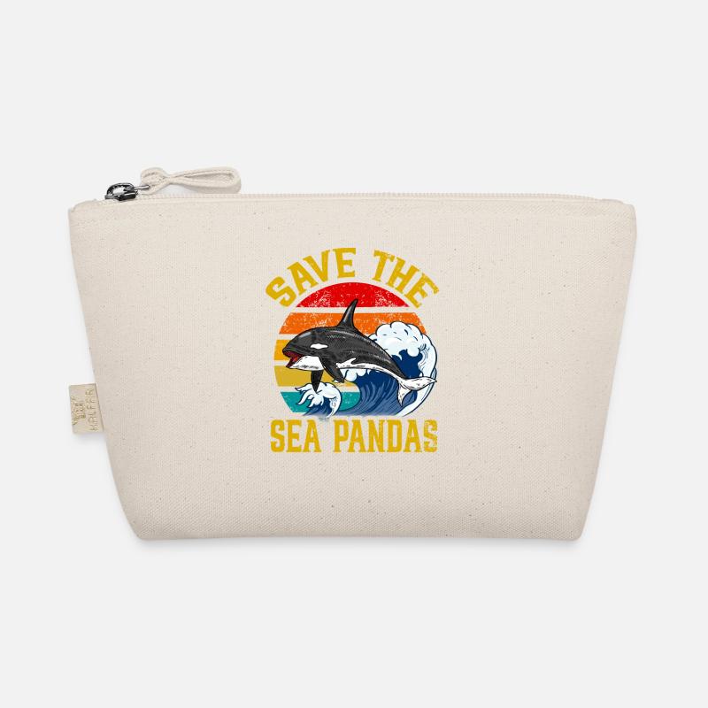 Rettet das Meer Pandas Retro Rettung Killerwal Orca Bio-Täschchen