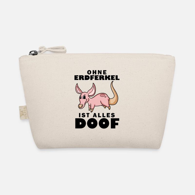 Erdferkel Motiv mit Spruch Bio-Täschchen