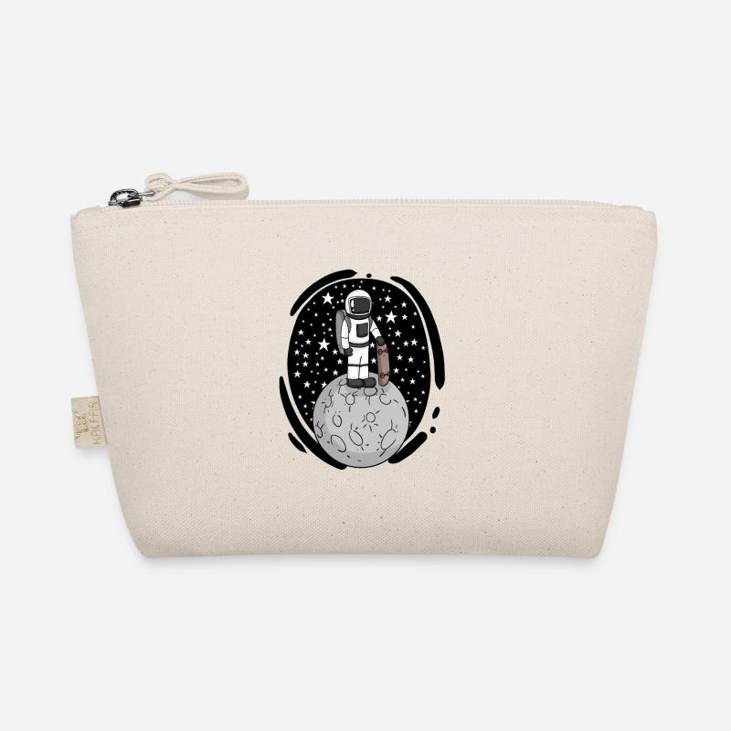 Astronaut with skateboard in space Organic Pouch