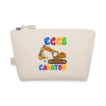 Funny EggsCavator Happy Easter Excavator Egg Kids - Organic Pouch - nature - Front