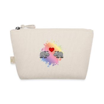 Hippo Comic Animal Couple Love - Trousse biologique - nature - Devant