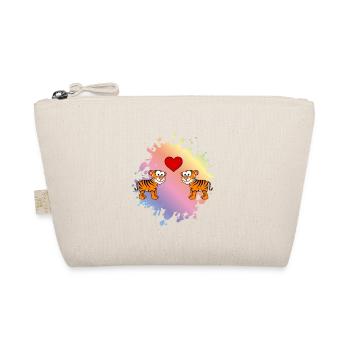 Tiger Comic Couple Love - Organic Pouch - nature - Front