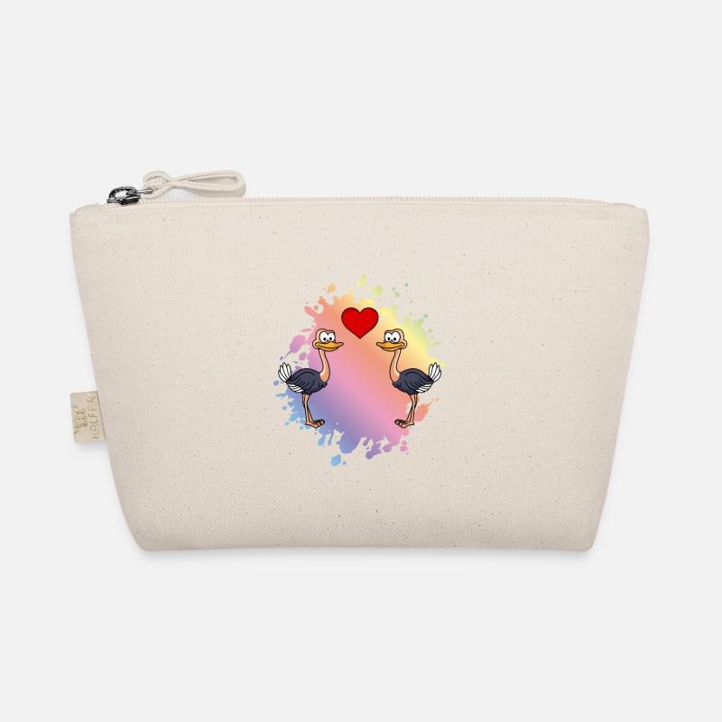 Ostrich Comic Couple Love Organic Pouch