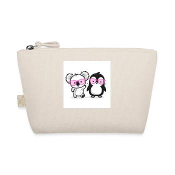 Koala y pingüino rosa Brille - Bio-Täschchen - Natur - Vorne