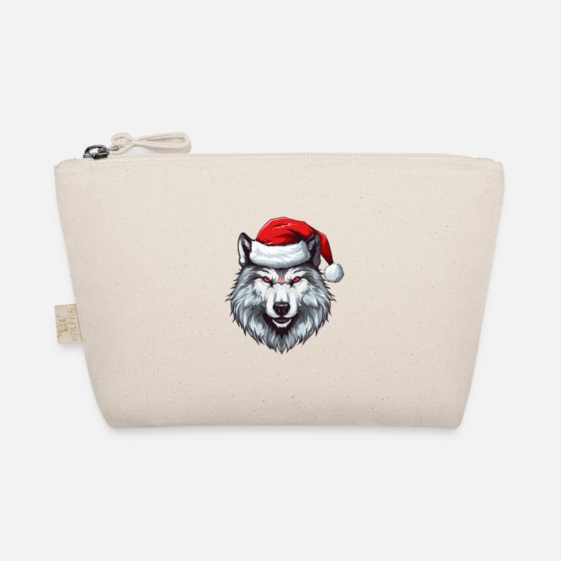 Wolf Portrait Christmas Organic Pouch