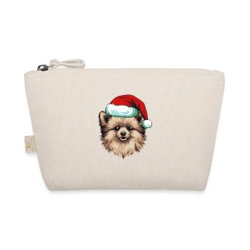 Portrait de chien de Poméranie Noël - Trousse biologique - nature - Devant