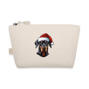 Doberman Hund Porträt Weihnachten - Bio-Täschchen - Natur - Vorne