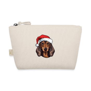Dachshund Hund Weihnachten Dackel - Bio-Täschchen - Natur - Vorne