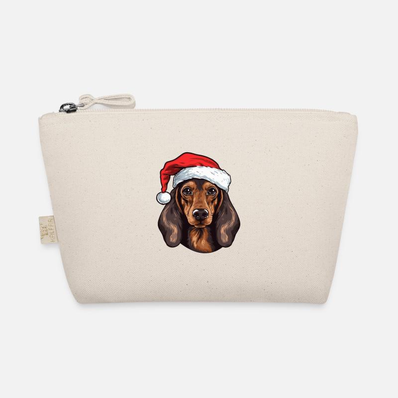 Dachshund Hund Weihnachten Dackel - Bio-Täschchen - Natur