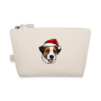 jack russel terrier Hund Kopf Weihnachten Portät - Bio-Täschchen - Natur - Vorne