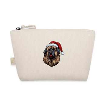 Portrait de Noël tête de chien Leonberger - Trousse biologique - nature - Devant