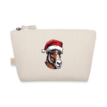 Donkey Head Christmas Portrait - Organic Pouch - nature - Front