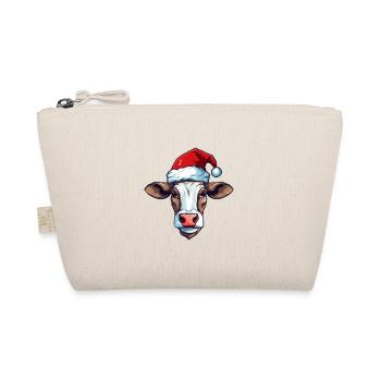 Cow Head Christmas Portrait - Organic Pouch - nature - Front