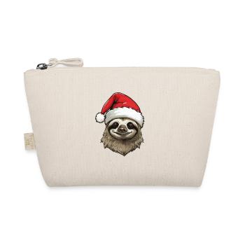 Sloth Head Christmas Portrait - Organic Pouch - nature - Front