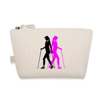 Nordic Walking Woman Silhouette - Organic Pouch - nature - Front
