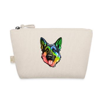 Tête de chien de berger allemand colorée - Trousse biologique - nature - Devant