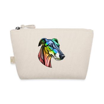 Tête de chien lévrier coloré - Trousse biologique - nature - Devant