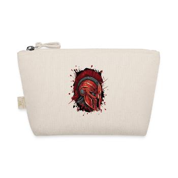 Spartan Helmet Head Portrait Mythology - Organic Pouch - nature - Front