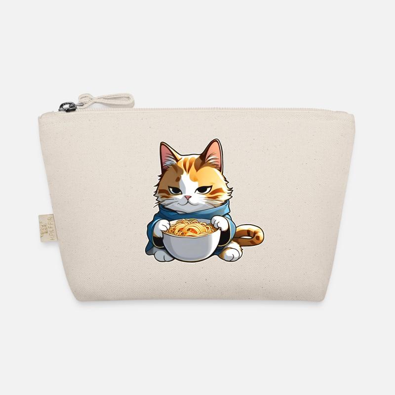 Niedliche Katze mit Ramen Suppe Bio-Täschchen