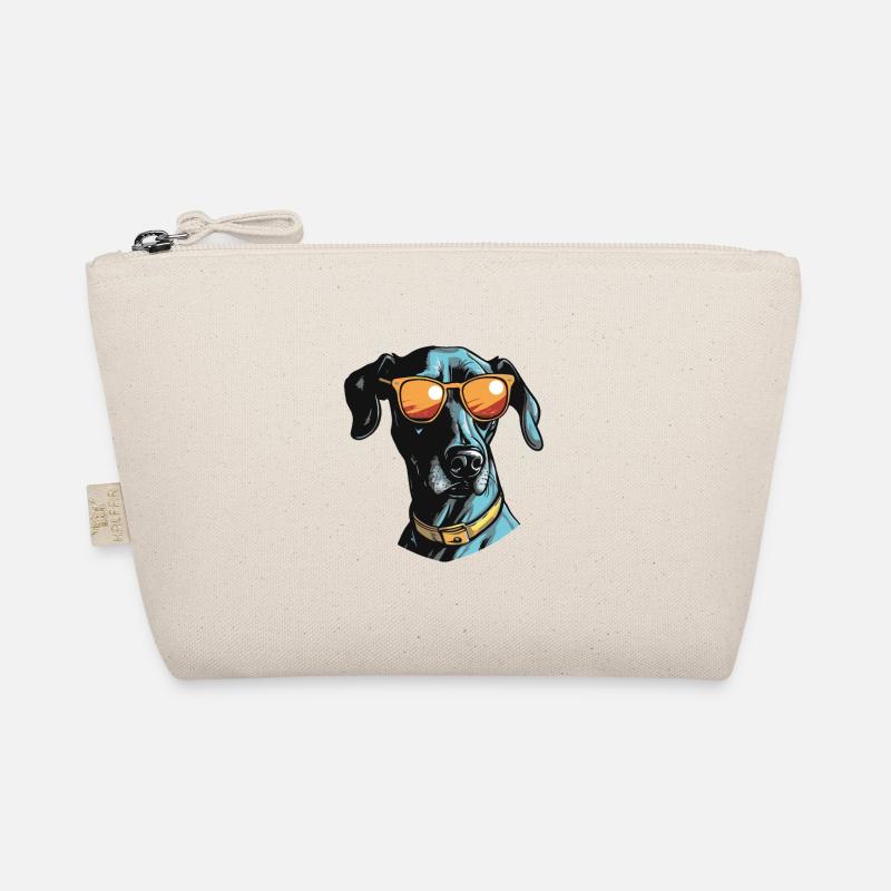 Greyhound Hund Kopf Porträt Cool - Bio-Täschchen - Natur
