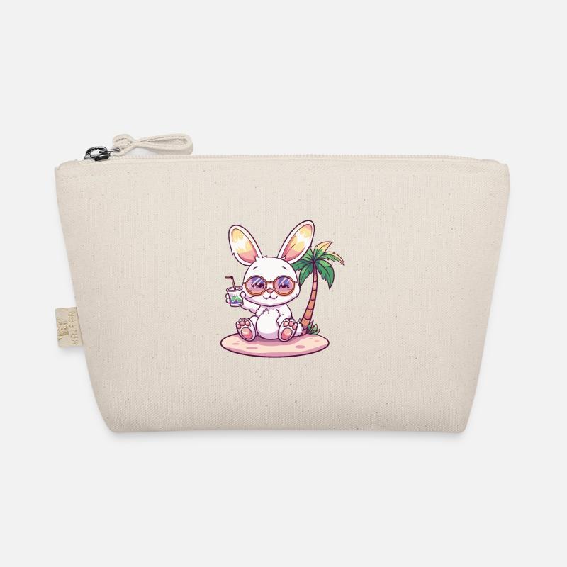 Bunny Summer Beach Vacation Organic Pouch