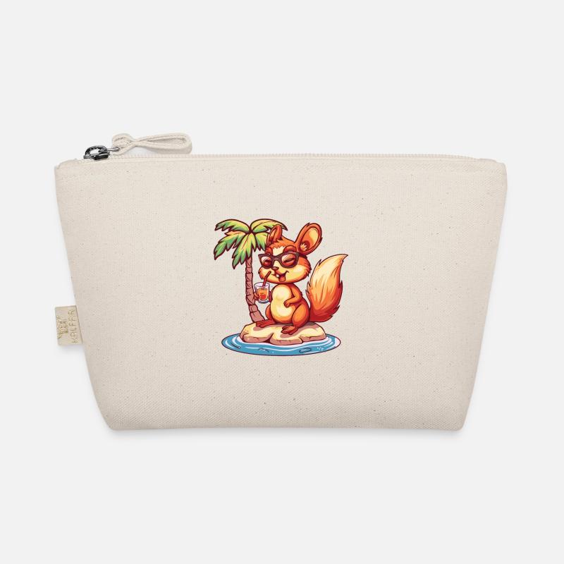 Squirrel Summer Beach Vacation Organic Pouch