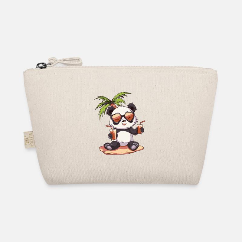 Panda Summer Beach Vacation Organic Pouch