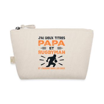I have two titles: Dad and Rugby Man, Passionate Rugby - Organic Pouch - nature - Front