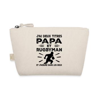 I have two titles: Dad and Rugby Man, Passionate Rugby - Organic Pouch - nature - Front