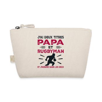 I have two titles: Dad and Rugby Player, Rugby Passionate - Organic Pouch - nature - Front