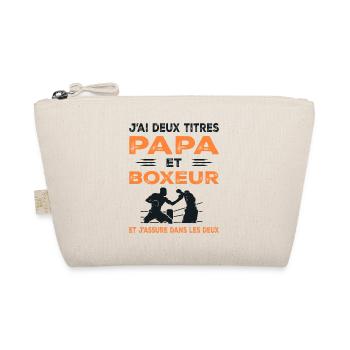 I Have Two Titles Dad and Boxer Boxing - Organic Pouch - nature - Front