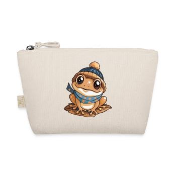 Niedlicher Frosch mit Schal und Pudelmütze. - Bio-Täschchen - Natur - Vorne