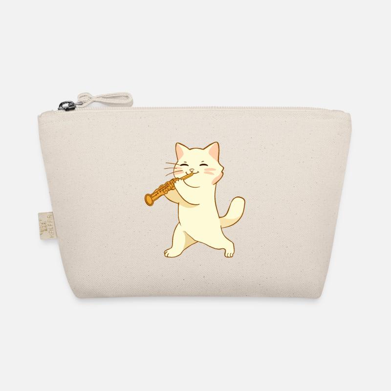 Katze spielt Oboe Bio-Täschchen