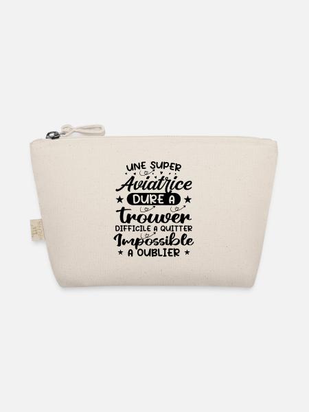 Une Super Aviatrice - Cadeau aviatrice - Trousse biologique - nature - Devant