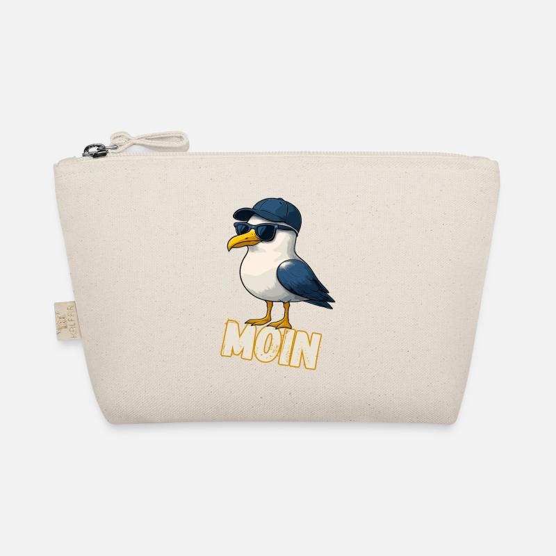 Coole Möwe mit Cap & Sonnenbrille - Moin Design Bio-Täschchen