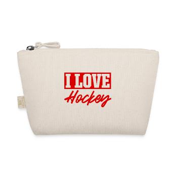 I love hockey - Organic Pouch - nature - Front