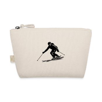Ski Fahren Skiing Mann Symbol - Bio-Täschchen - Natur - Vorne